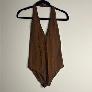 NWOT American Apparel Brown Halter Neck Bodysuit